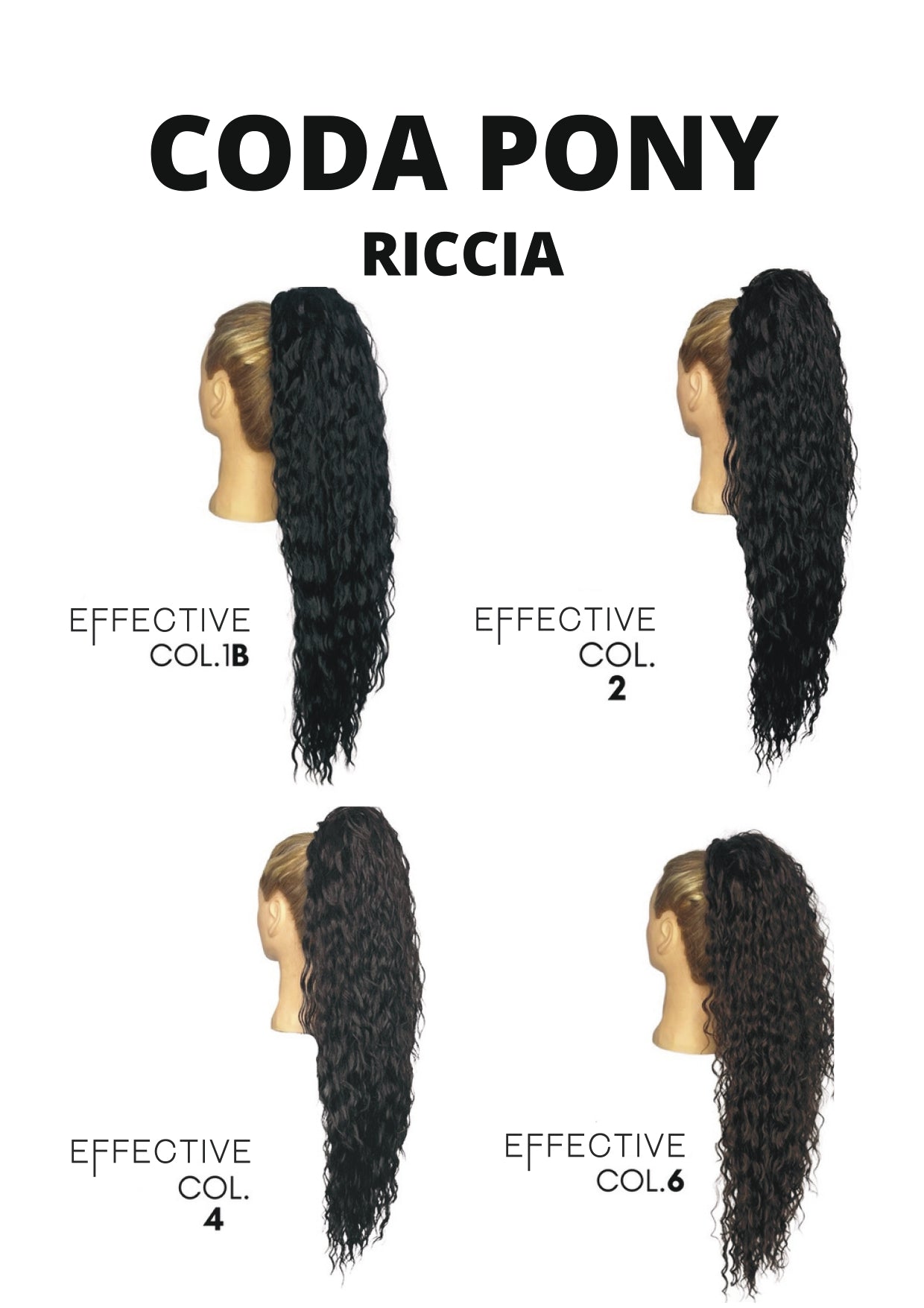 Effective Code Pony Coda Per Capelli XXL 70CM Sintetica Riccia