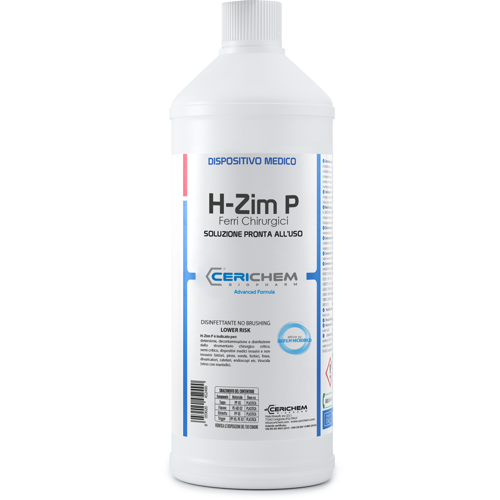 CeriChem H-Zim P Disinfettante No Brushing LOWER RISK 1000ml