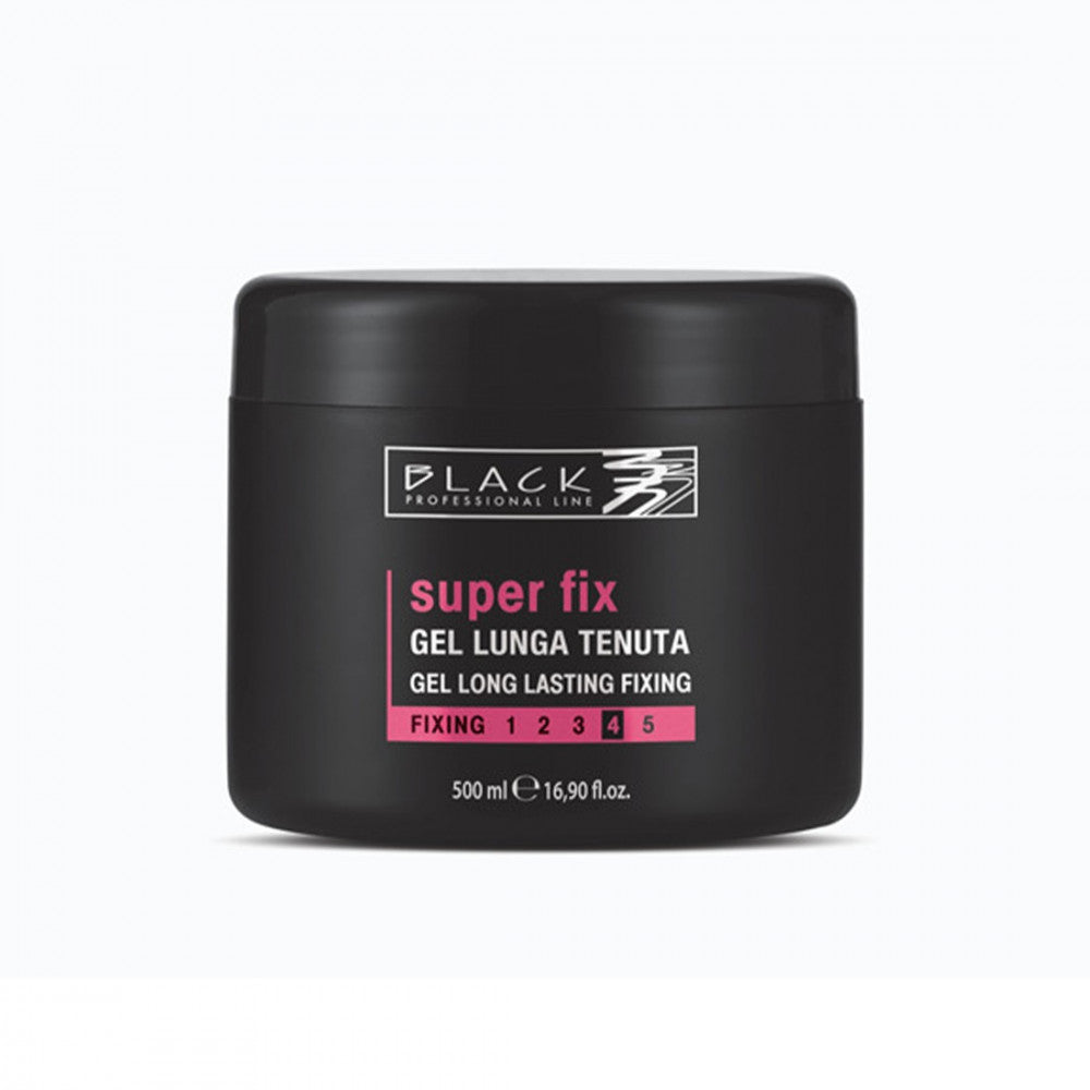 Gel Capelli Lunga Tenuta Super Fix Trasparente 500 ml Black Professional