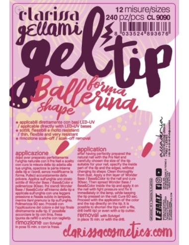 Clarissa Gellami Gel Tip Forma Ballerina 240pz
